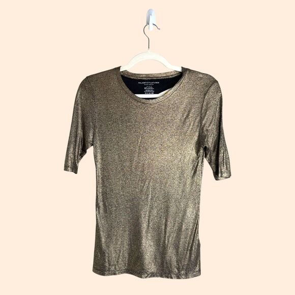 Majestic Filatures Gold T-Shirt - Picture 1 of 5